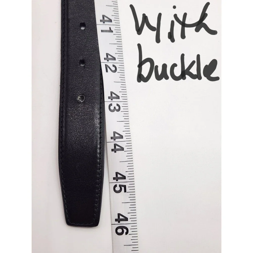 Maus & Hoffman Size 40 Black Leather Dress Belt Made In Italy
